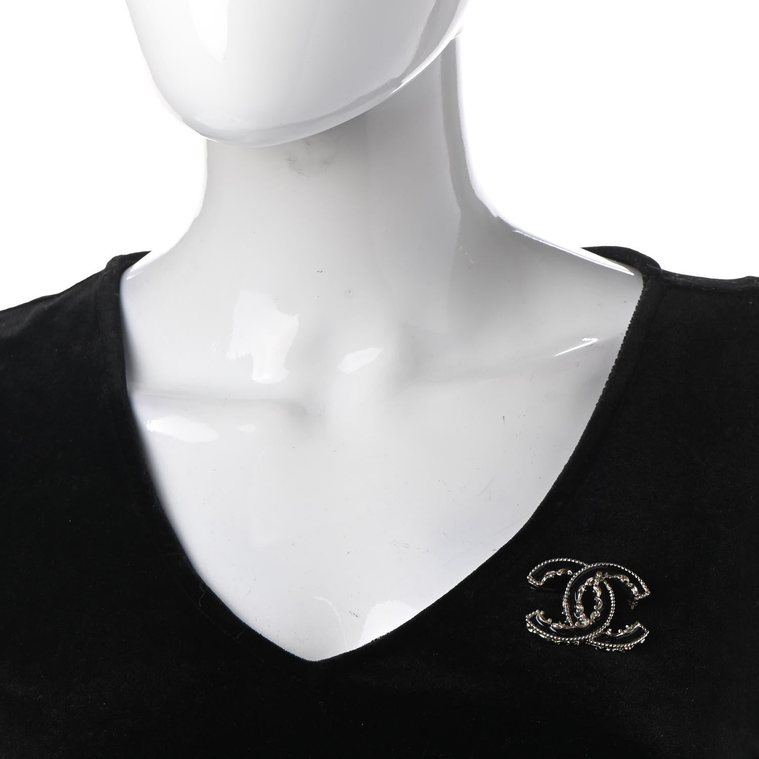 Chanel Enamel CC Baroque Brooch Black Gold 2 of 6