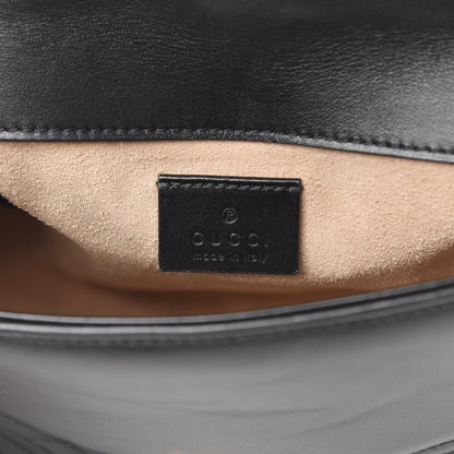 Gucci Calfskin Matelasse Mini GG Marmont Top Handle Shoulder Bag Black 6 of 12