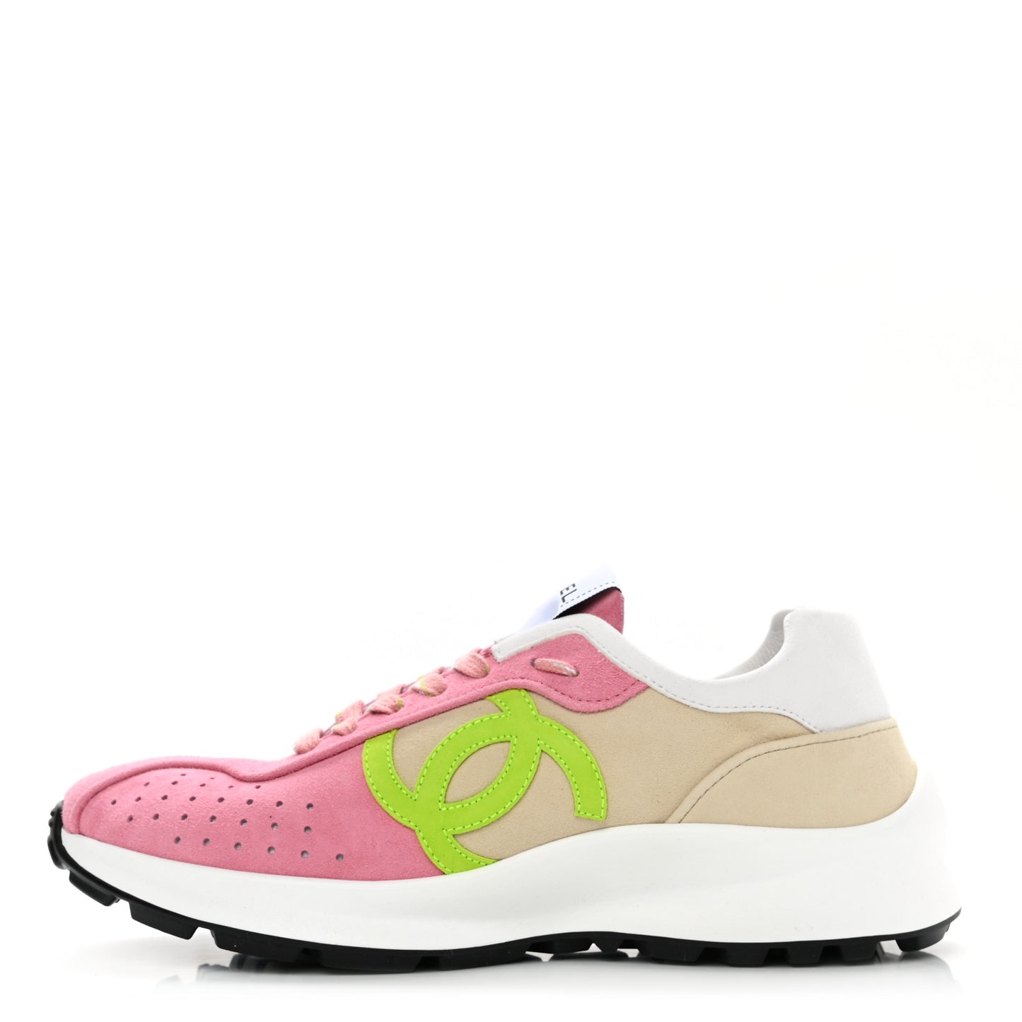 Fabric Suede Kidskin CC Sneakers 40 Pink Green