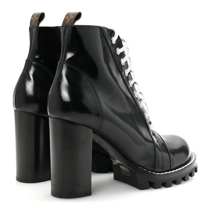 Louis Vuitton Glazed Calfskin Star Trail Ankle Boots 41 Black 5 of 8