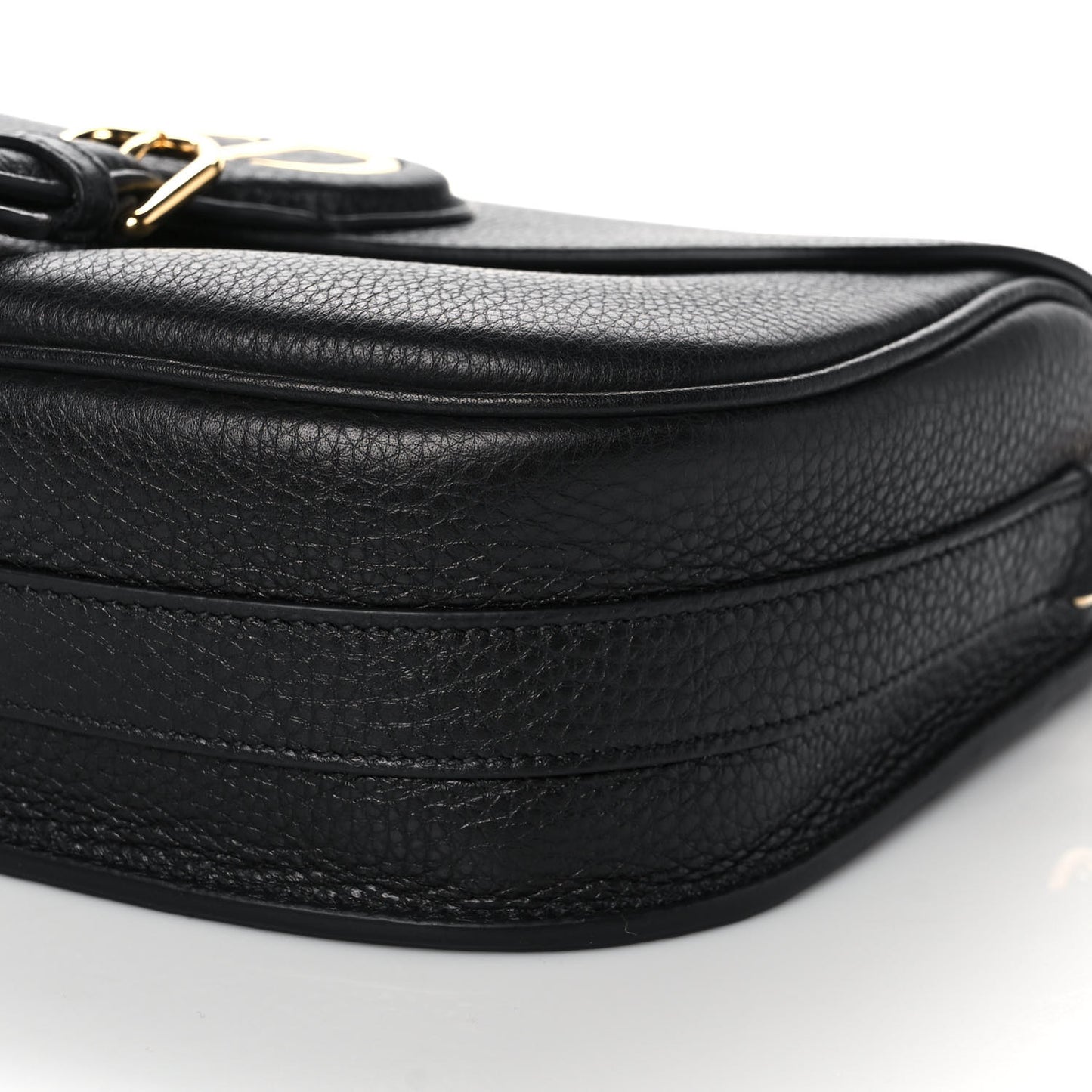 Grained Calfskin Medium Bobby Flap Black