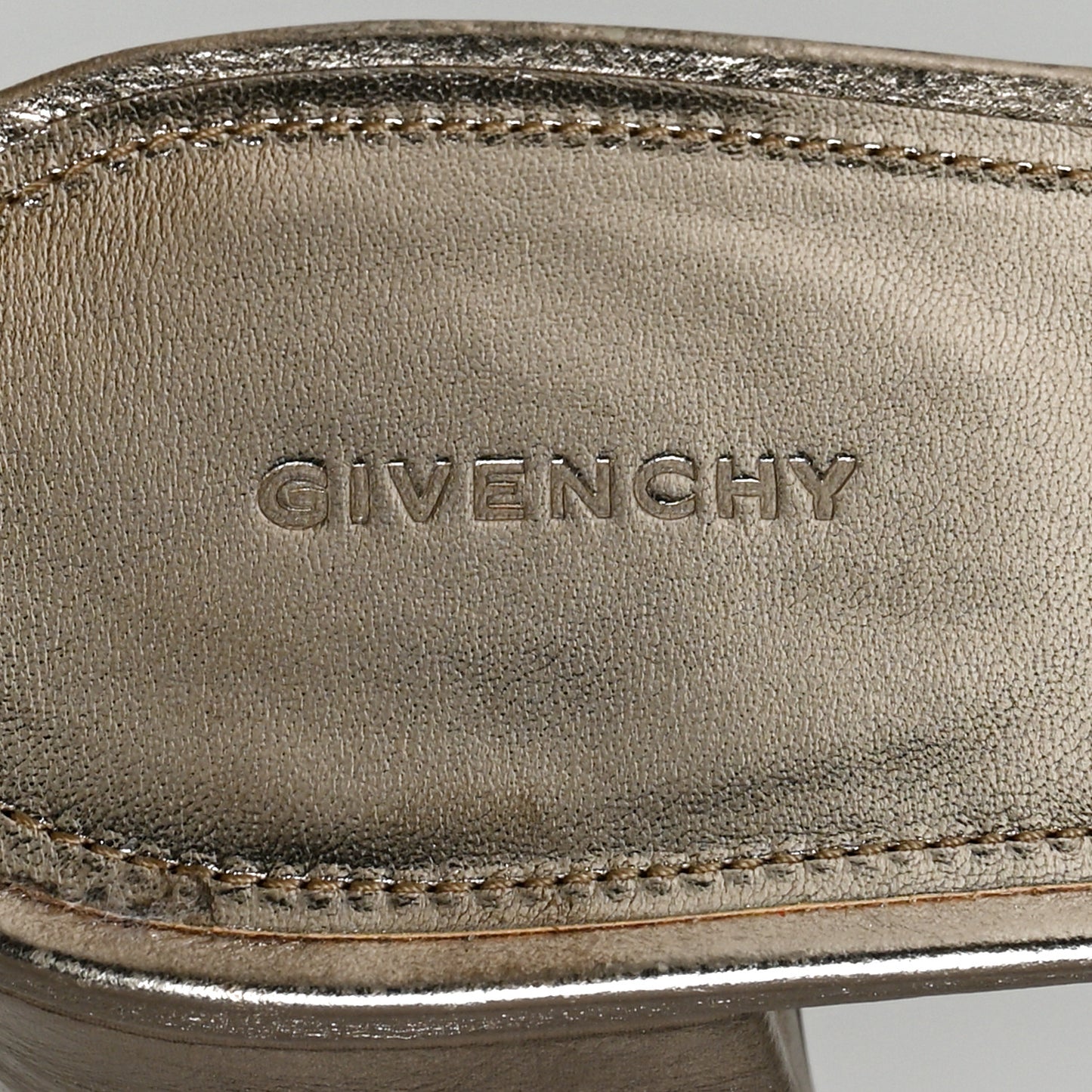 Laminated Calfskin 4G Logo Mule Sandals 40 Dusty Golden