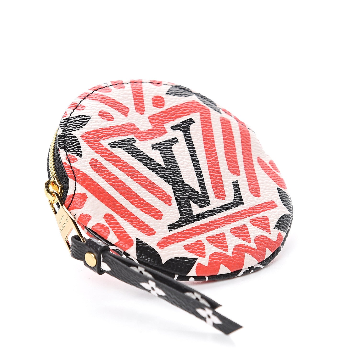 Louis Vuitton Monogram Giant Crafty Round Coin Purse Creme Rouge 3 of 5