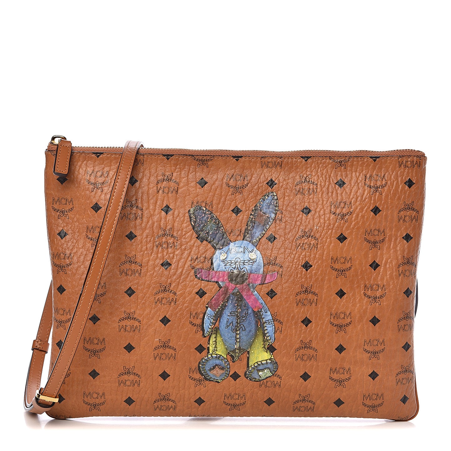 Visetos Rabbit Crossbody Pouch Cognac