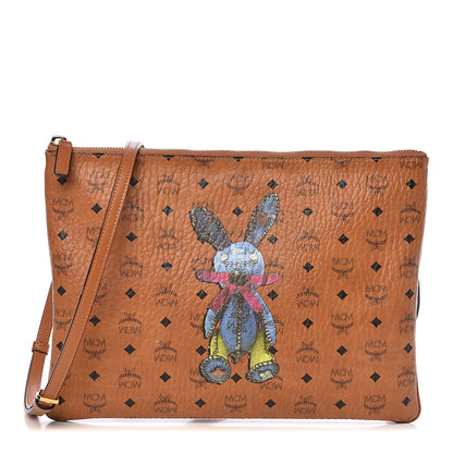 MCM Visetos Rabbit Crossbody Pouch Cognac 1 of 11