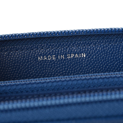 Chanel Caviar Quilted Boy Small Zip Around Wallet Blue 8 of 10