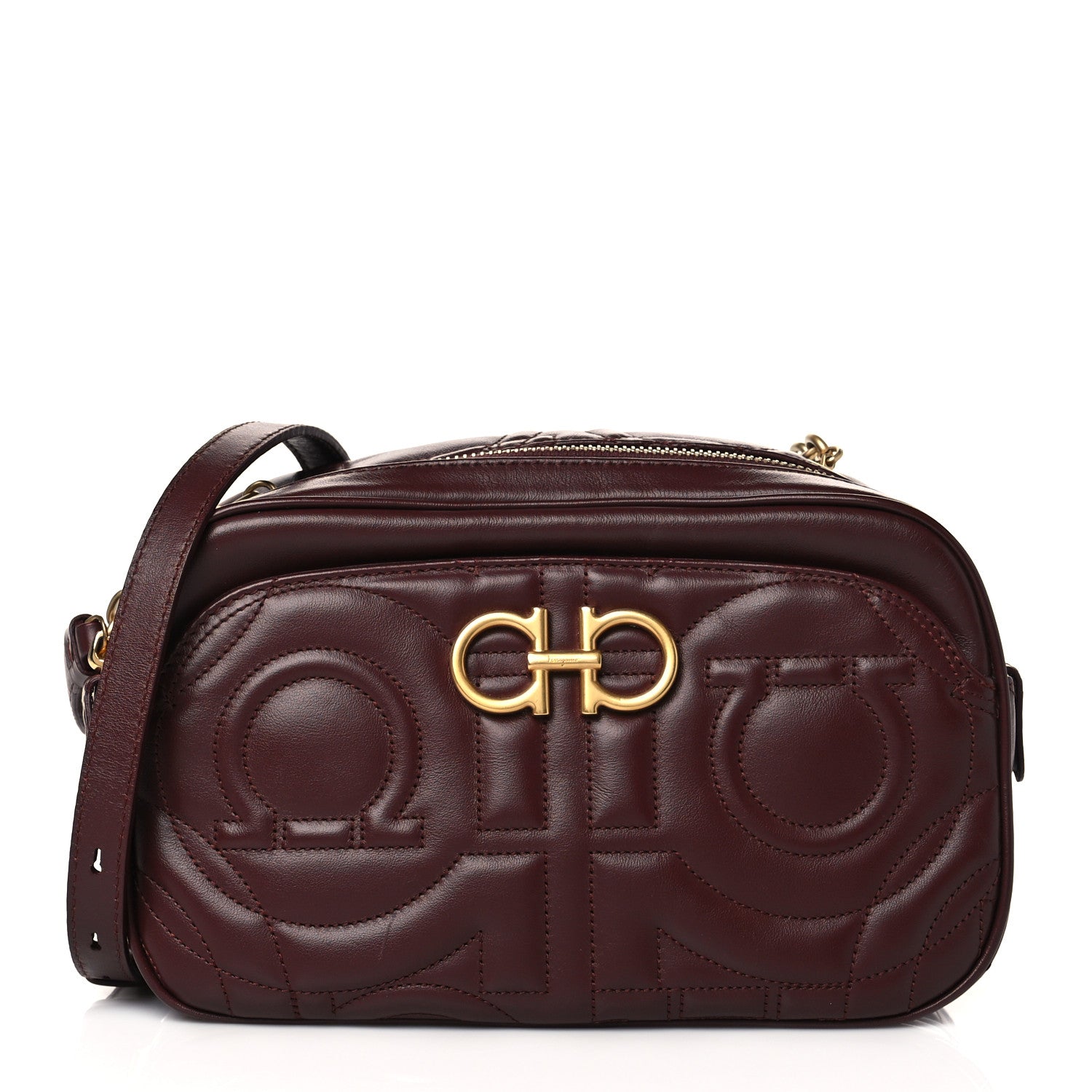 Salvatore Ferragamo Calfskin Quilted Gancini Camera Bag 1 of 10