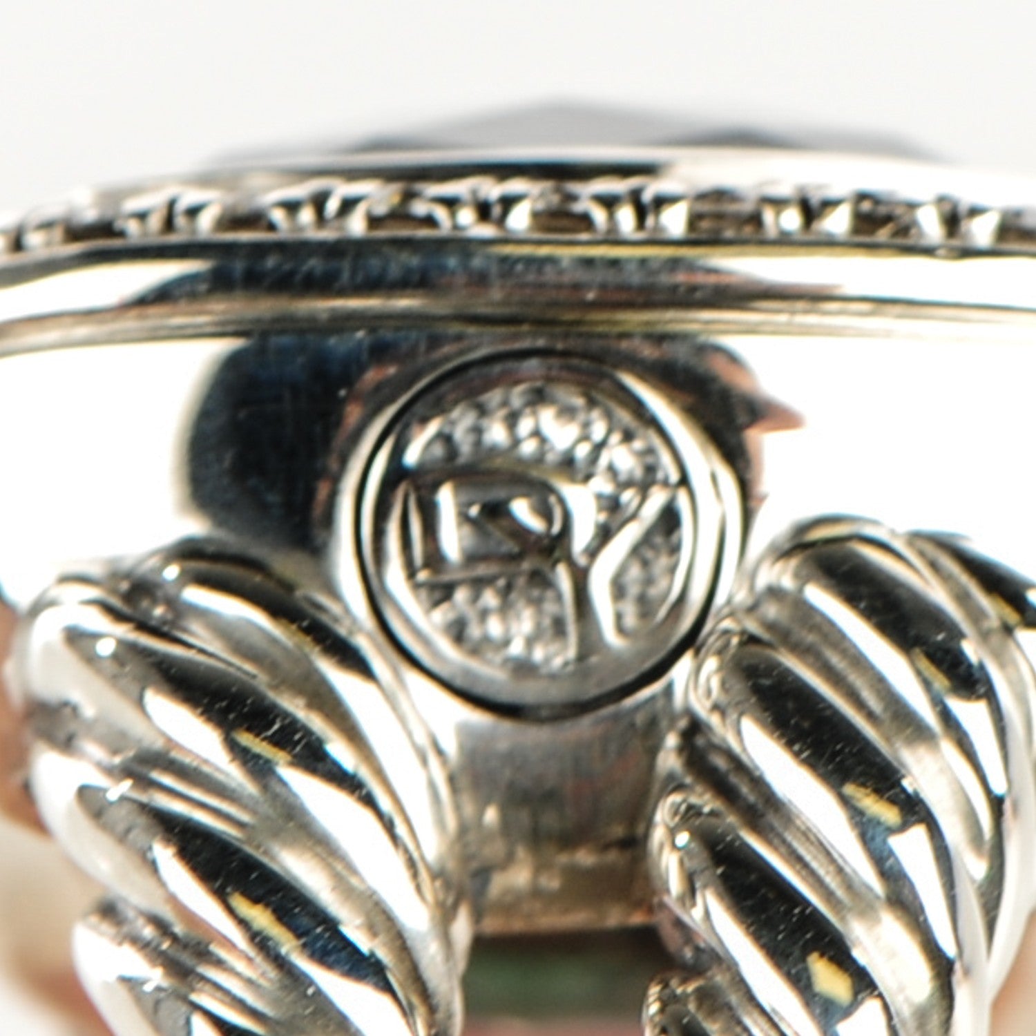 David Yurman Sterling Silver Diamond Blue Topaz 14mm Albion Ring 52 6 5 of 5