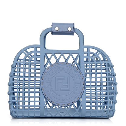 Fendi Recycled Plastic Vitello Liberty Matte Small Fendi Basket Light Blue 1 of 10