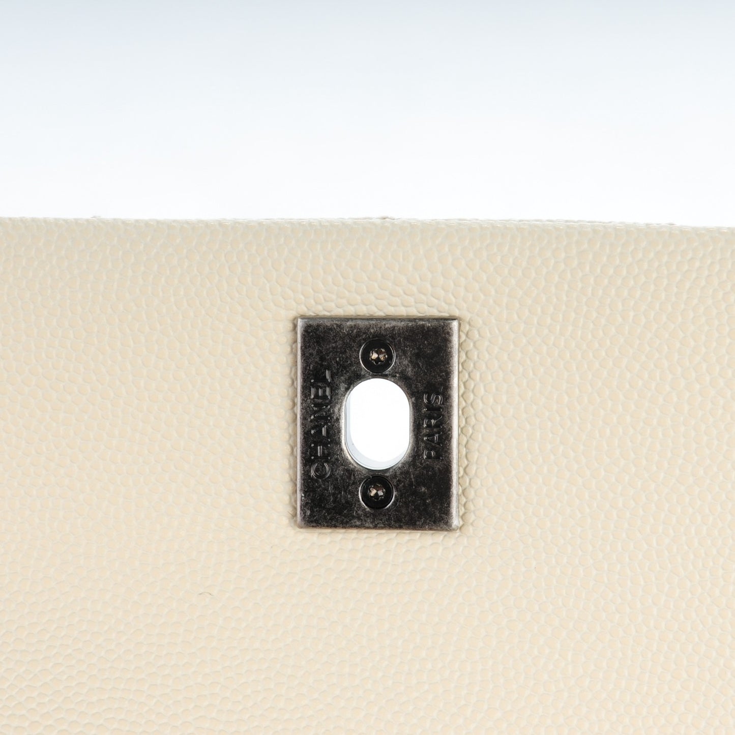 Caviar Lizard Quilted Mini Coco Handle Flap White