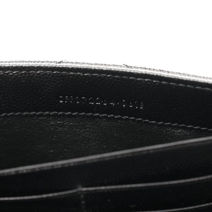 Saint Laurent Grain De Poudre Matelasse Chevron Monogram Flap Wallet Black 7 of 8