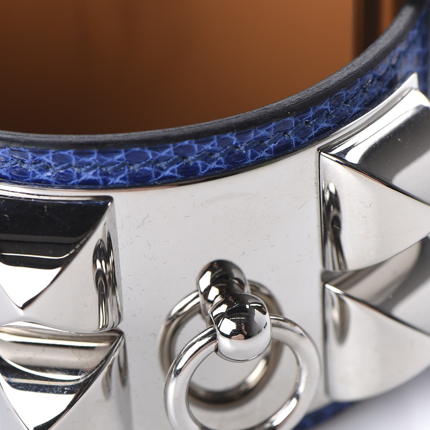 Hermes Lizard Collier De Chien CDC Bracelet T2 Bleu Saphir 7 of 8