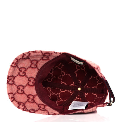 Gucci Covered Wool GG Monogram Baseball Hat S Roseate Red 6 of 8