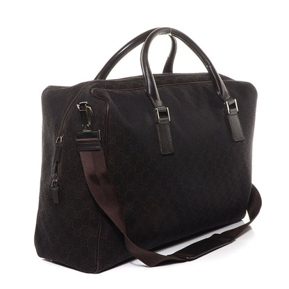Gucci Denim Monogram Large Carry On Duffle Dark Brown 3 of 7