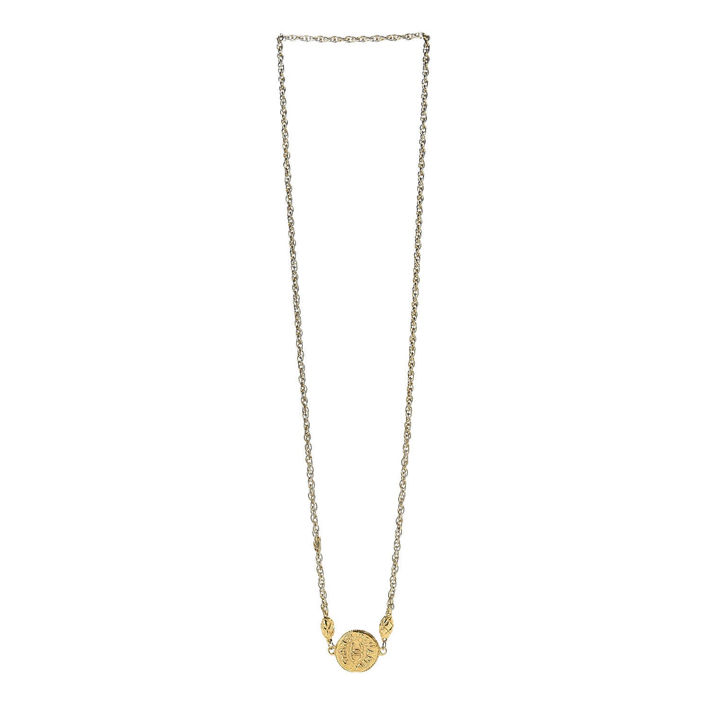 Medallion Long Chain Necklace Gold