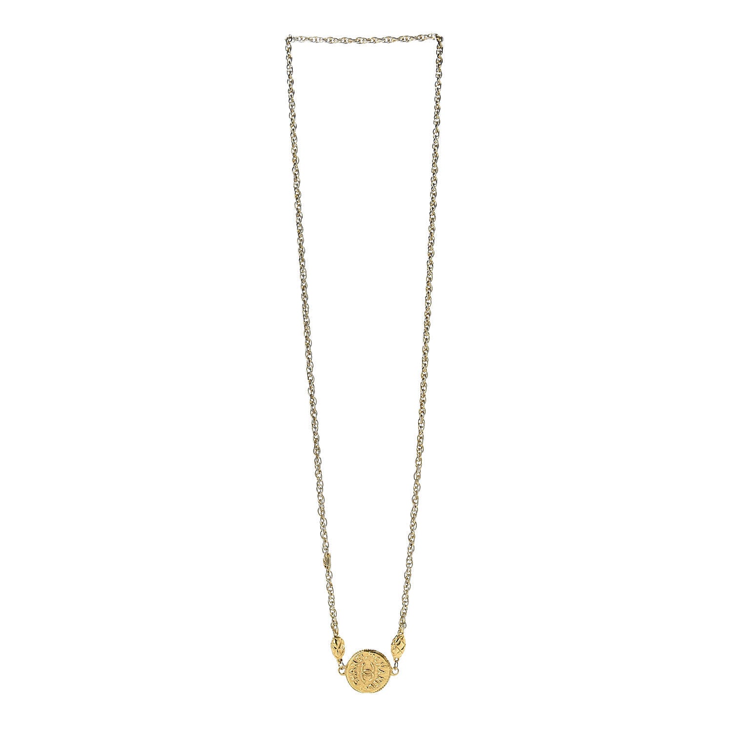 Chanel Medallion Long Chain Necklace Gold 3 of 5