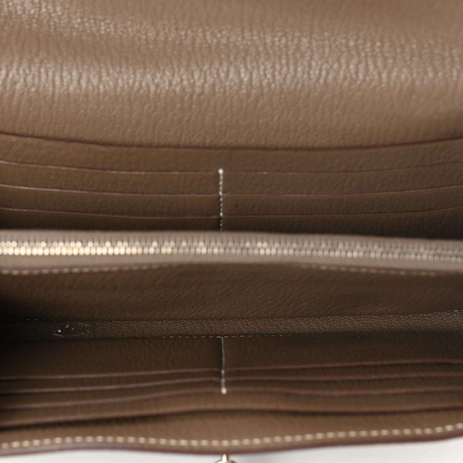 Hermes Chevre Mysore Kelly Longue Wallet Etoupe 5 of 9