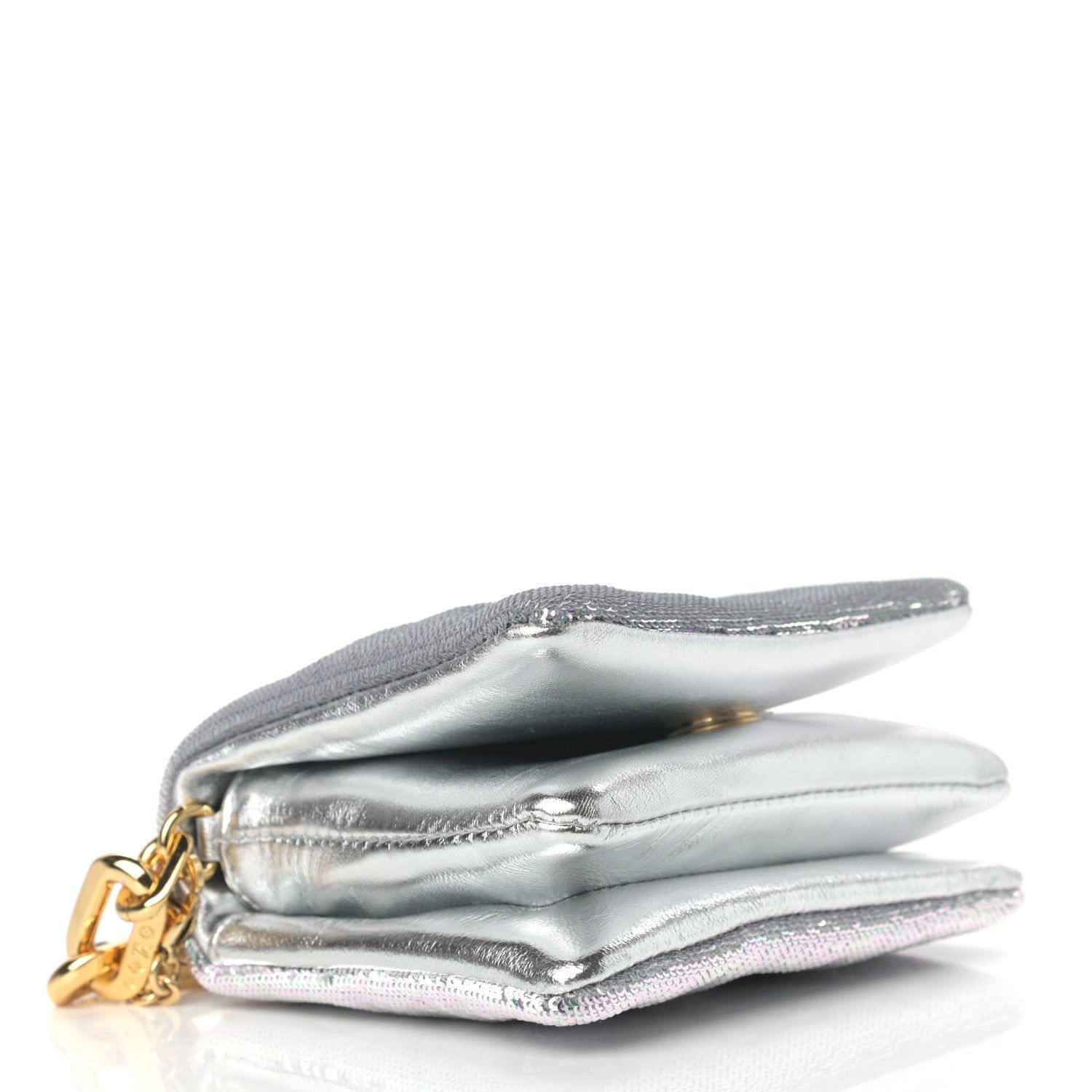 Louis Vuitton Satin Sequin Embroidered Monogram Coussin Belt Bag Silver 4 of 8