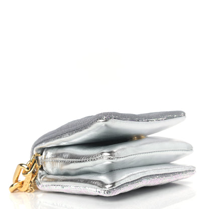 Louis Vuitton Satin Sequin Embroidered Monogram Coussin Belt Bag Silver 4 of 8