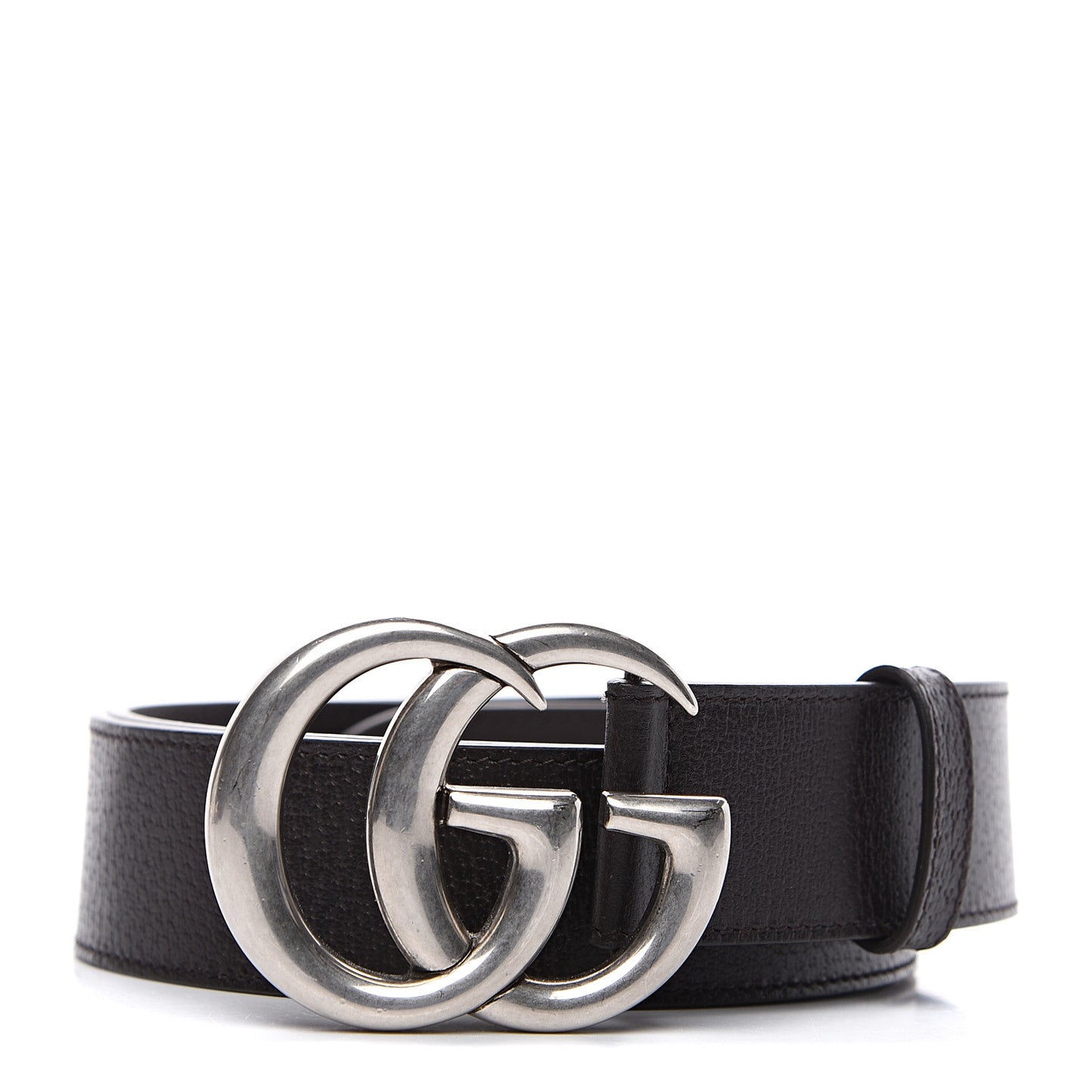 Textured Dollar Calfskin Nickel Double G 40mm Belt 100 40 Dark Cocoa