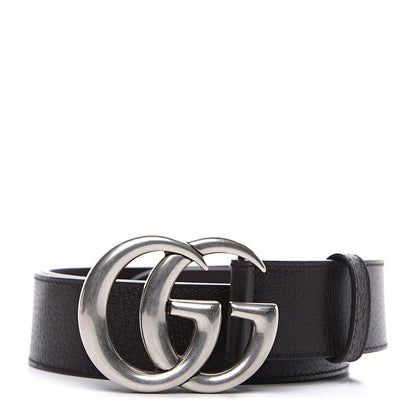 Gucci Textured Dollar Calfskin Nickel Double G 40mm Belt 100 40 Dark Cocoa 1 of 4