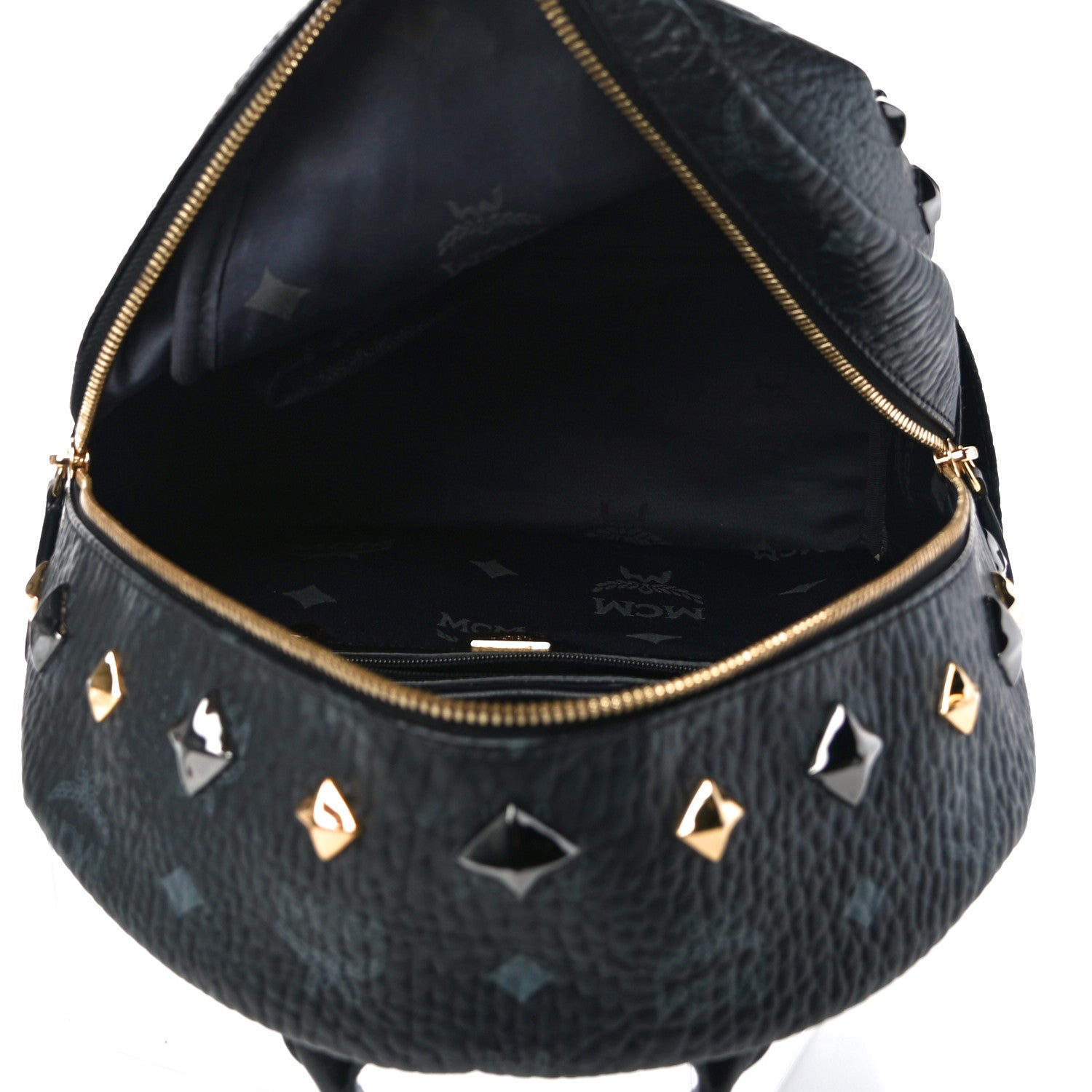 MCM Visetos Studded Small Stark M Backpack Black 5 of 10