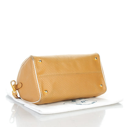 Prada Saffiano Perforated Bauletto Cammello 4 of 10