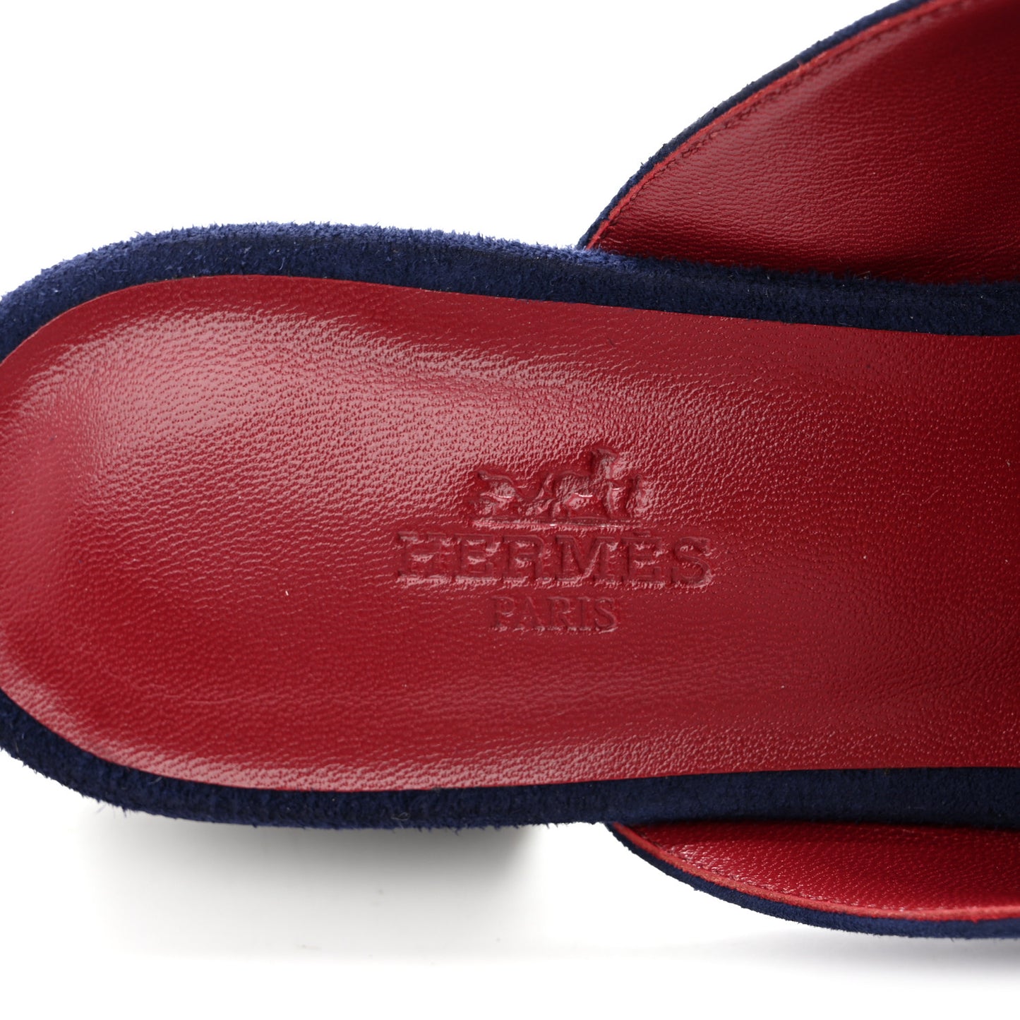 Suede Goatskin Trocadero Mule 38.5 Bleu Diplomatique