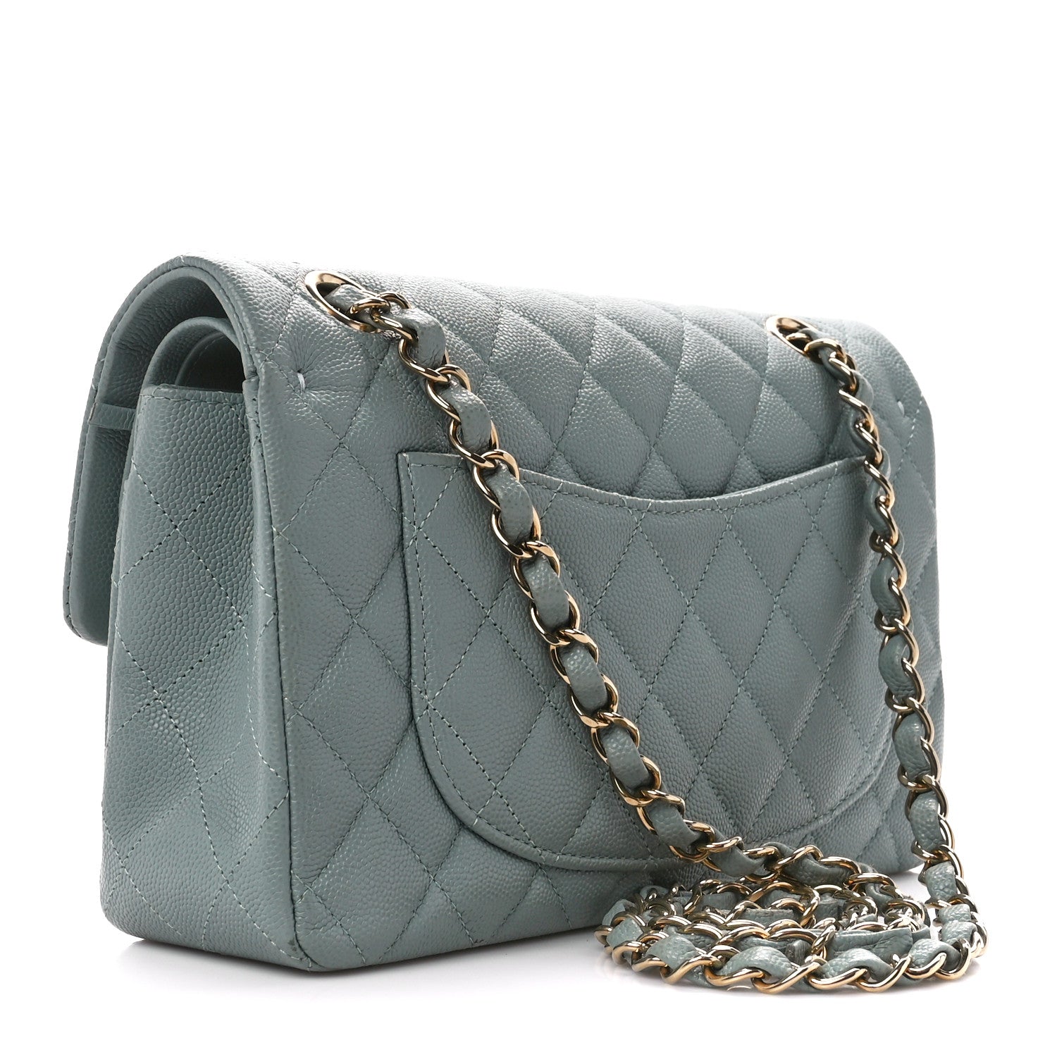 Chanel Caviar Quilted Small Double Flap Grey 3 of 12