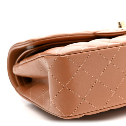 Chanel Lambskin Quilted Small Double Flap Brown 9 of 11