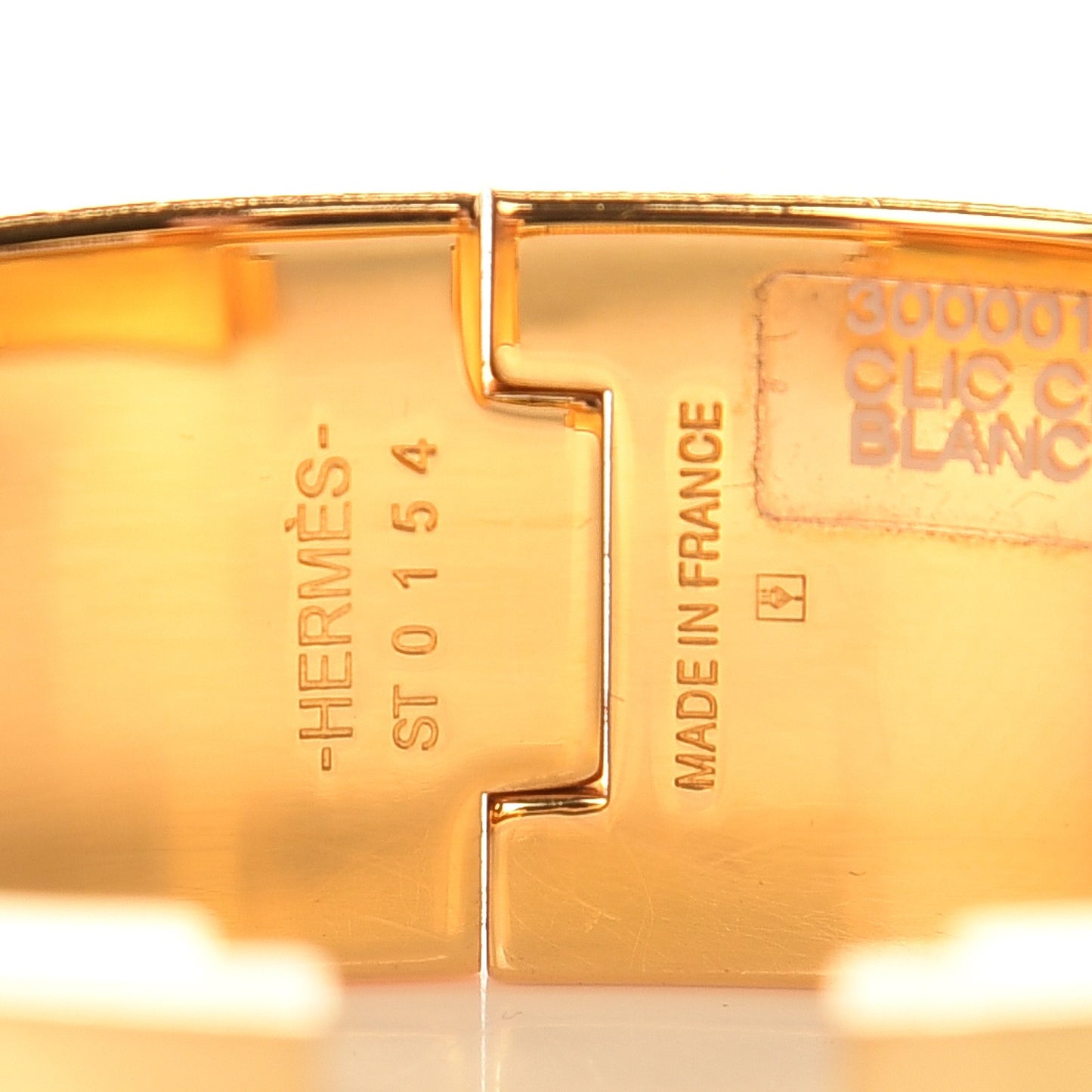 Enamel Wide Clic Clac H Bracelet PM White