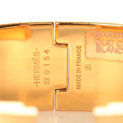 Hermes Enamel Wide Clic Clac H Bracelet PM White 3 of 6