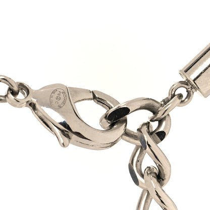 Chanel Crystal CC Lifesaver Rope Pendant Necklace Silver Blue 4 of 5