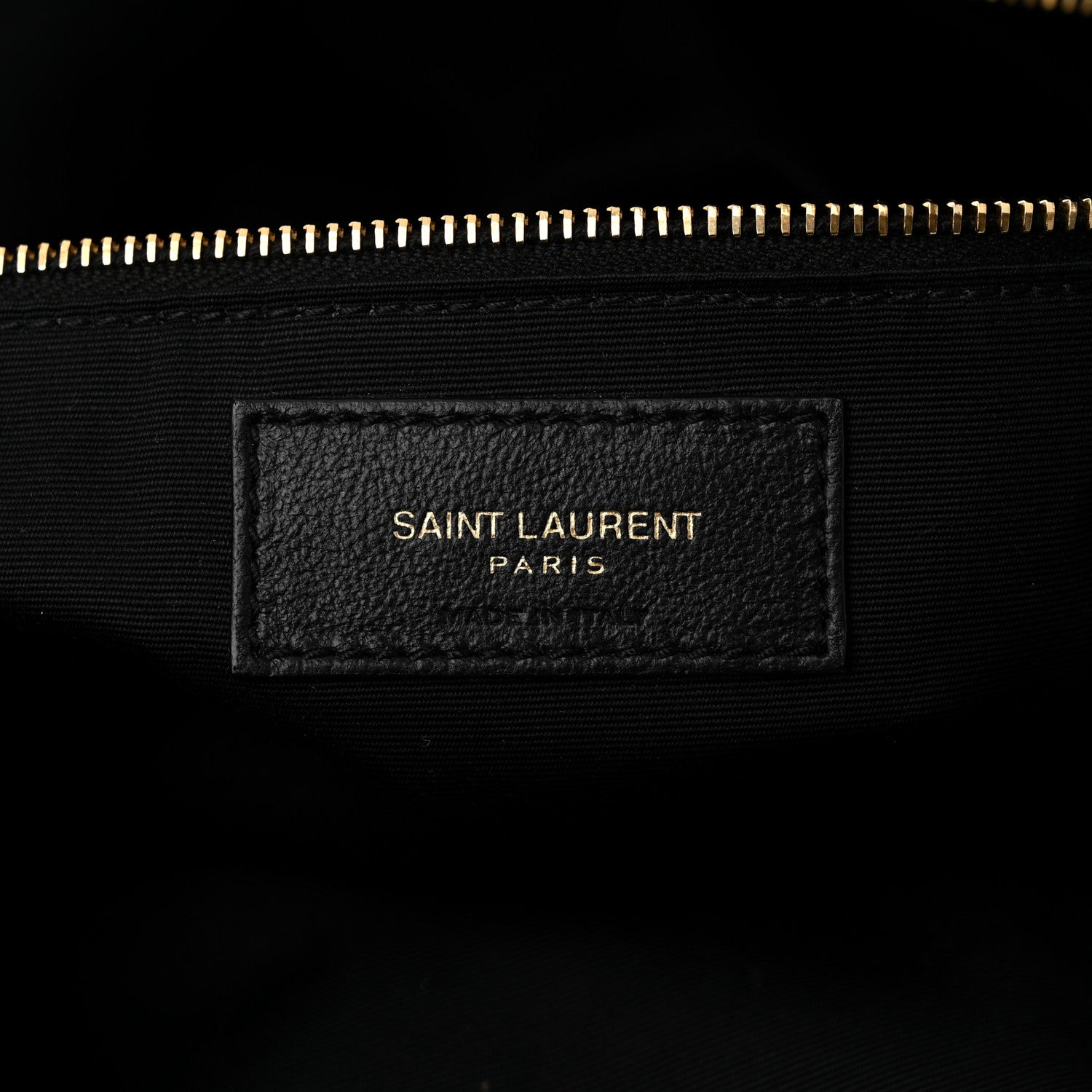 Saint Laurent Lambskin Quilted Pochon Drawstring Tote Bag Black 6 of 11