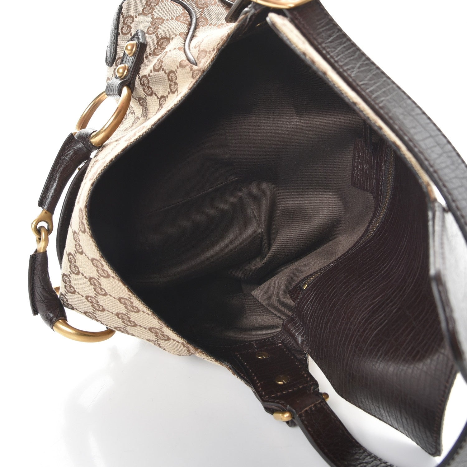 Gucci Monogram Horsebit Chain Flap Shoulder Bag Brown 5 of 7
