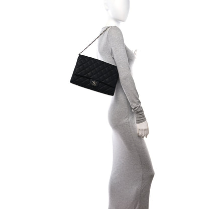 Chanel Iridescent Caviar Quilted Clutch With Chain Flap Black 2 of 13