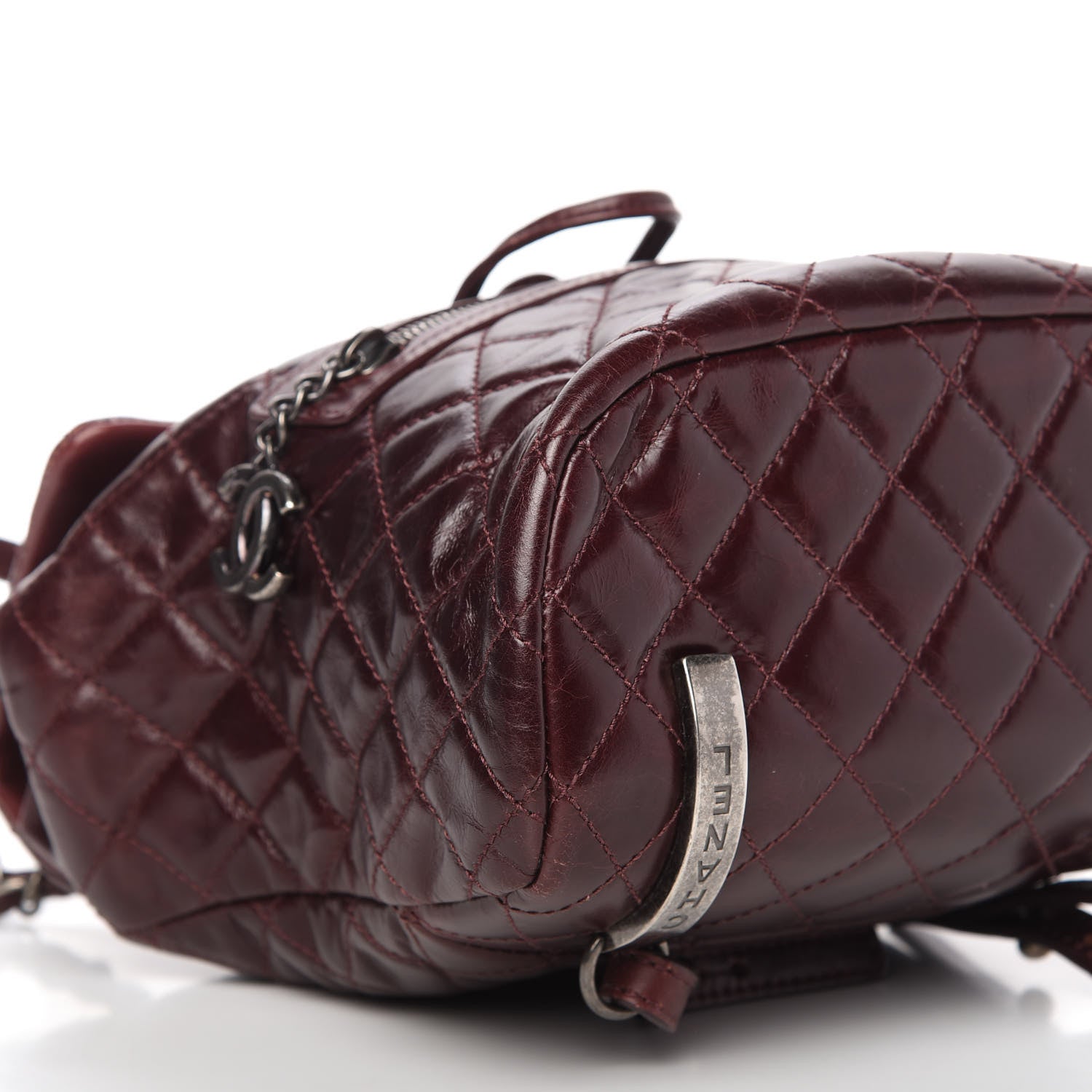 Chanel Glazed Calfskin Quilted Small Salzburg Backpack Burgundy 6 of 10
