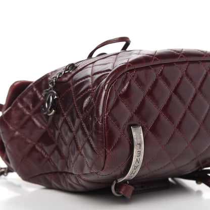 Chanel Glazed Calfskin Quilted Small Salzburg Backpack Burgundy 6 of 10
