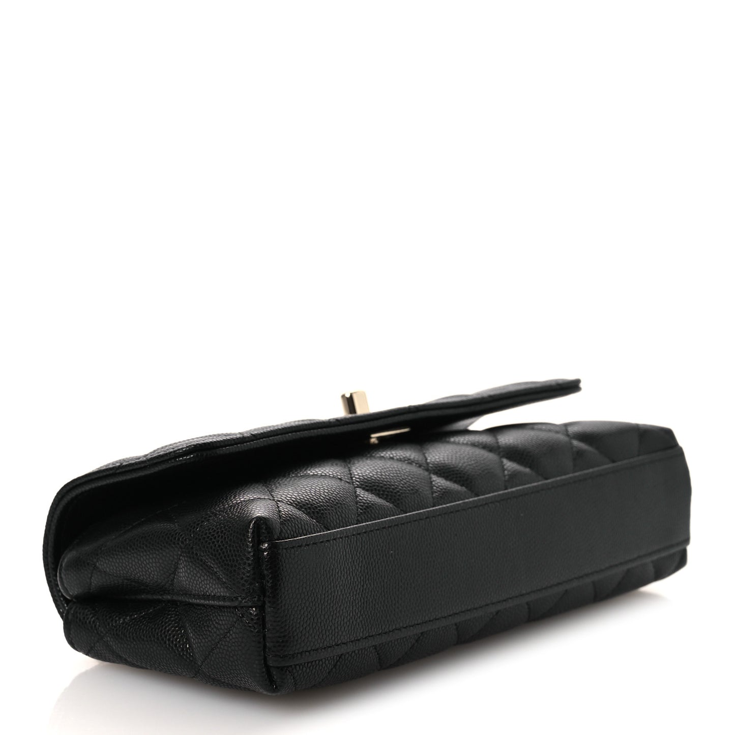 Caviar Quilted Maxi East West Coco Handle Flap Black