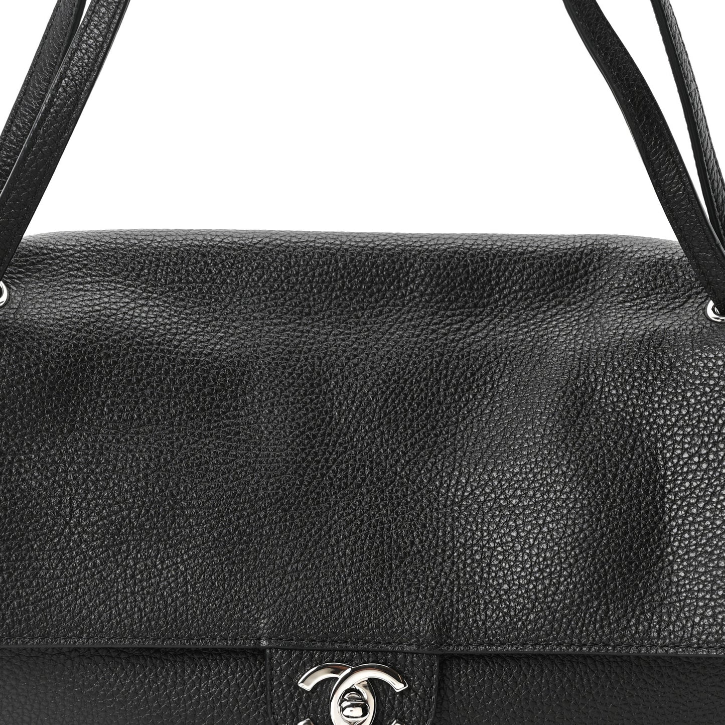 Grained Calfskin Small Souplissimo Maxi Flap Black