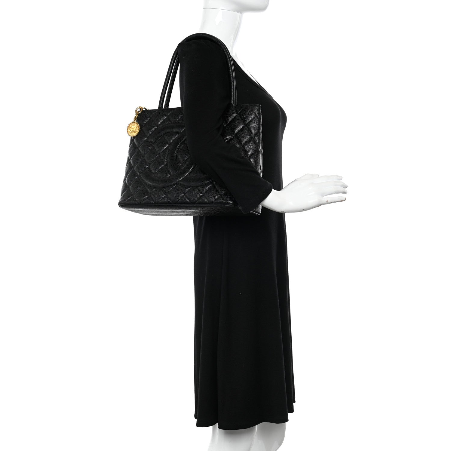 Chanel Caviar Quilted Medallion Tote Black 2 of 10