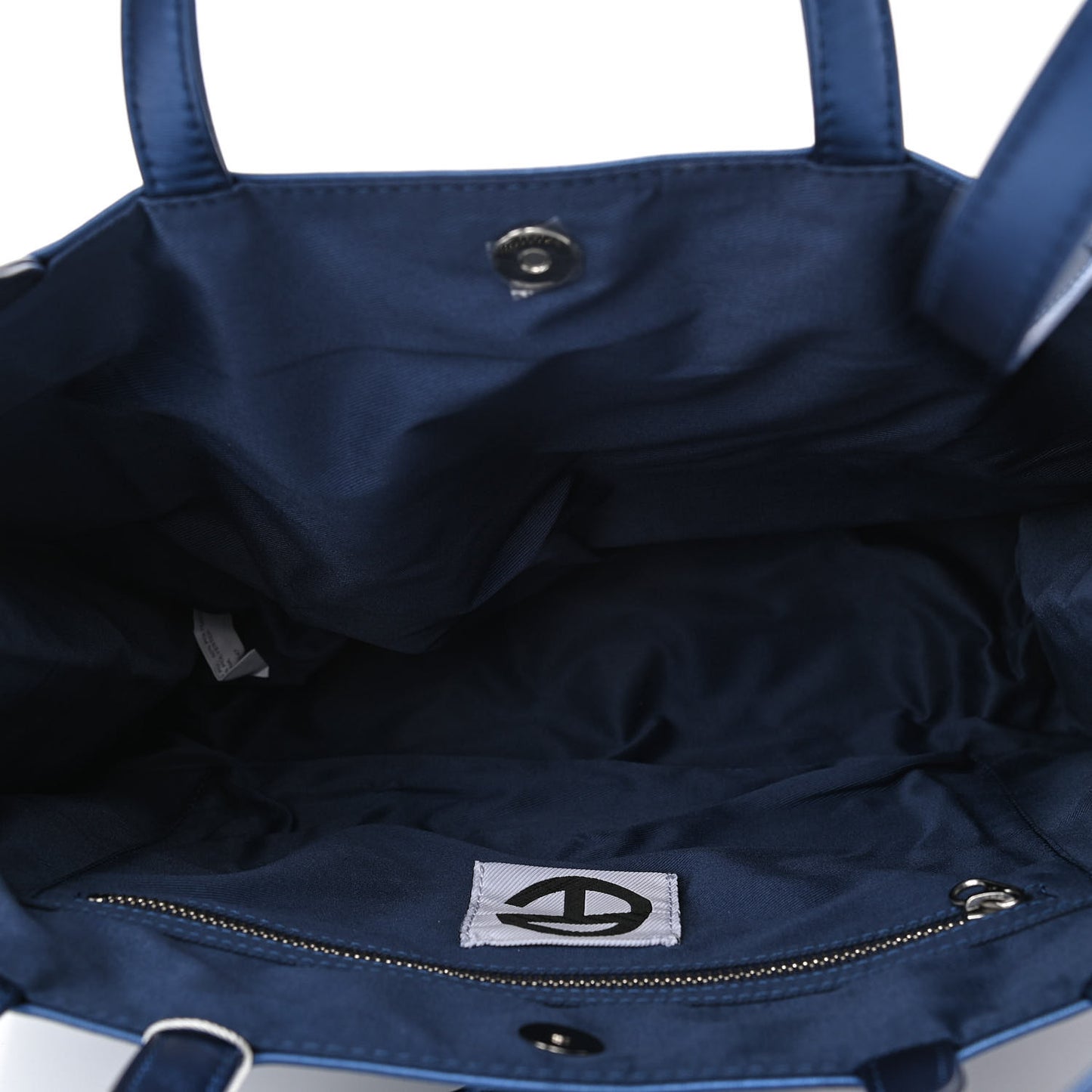 Metallic Vegan Leather Medium Shopping Bag Cobalt