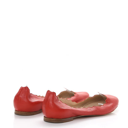 Chloe Nappa Leather Lauren Ballet Flats 36 Red 4 of 10