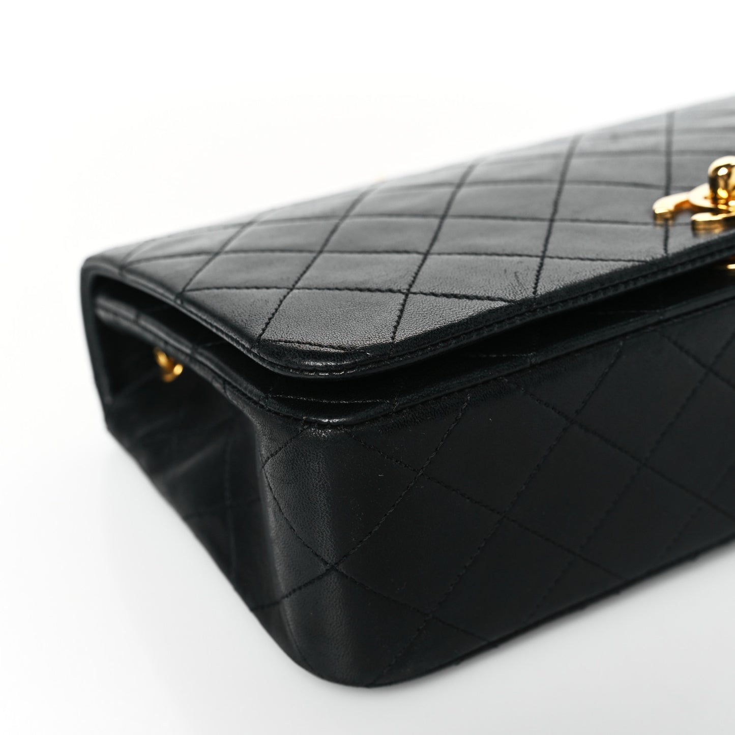 Lambskin Quilted Small Single Flap Black