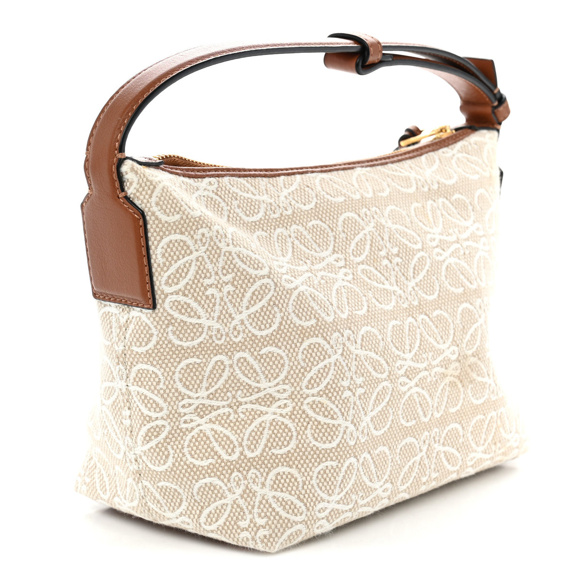 Jacquard Anagram Calfskin Small Cubi Bag Ecru Tan