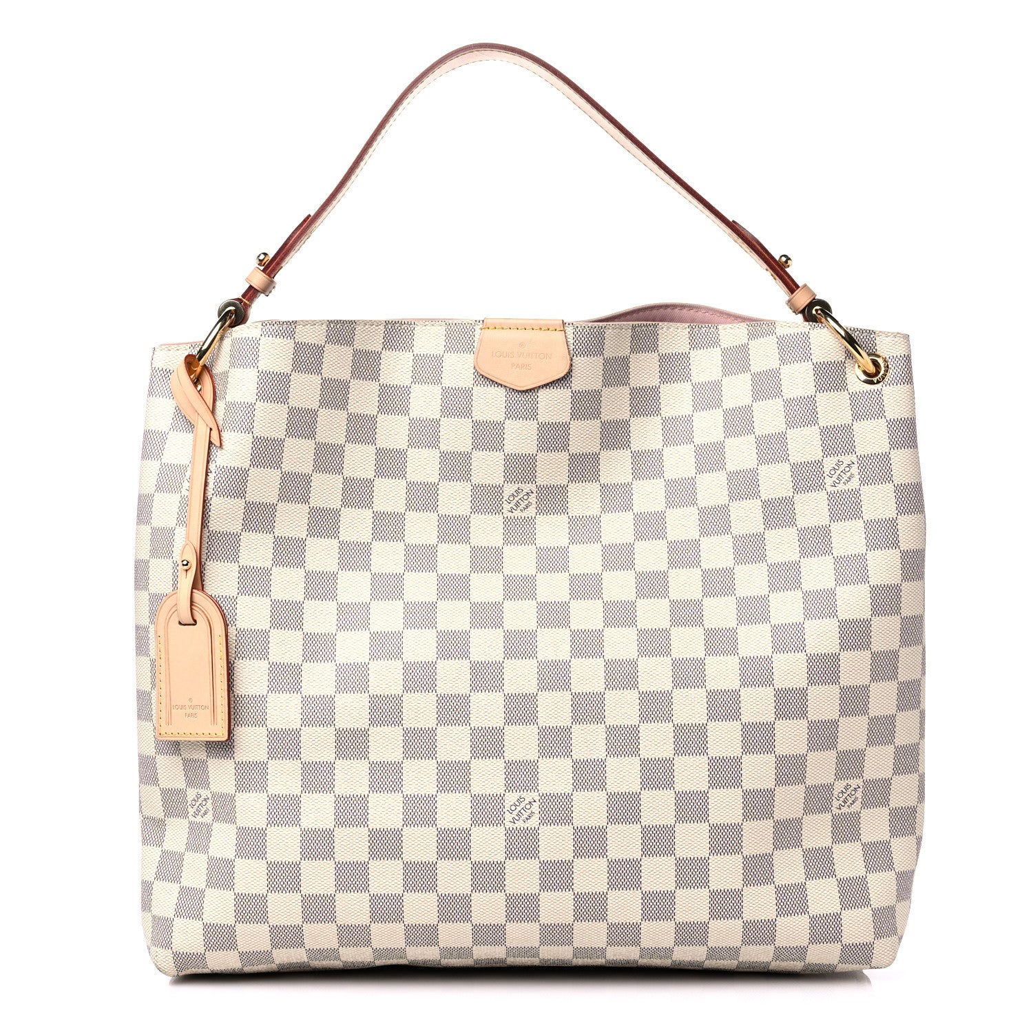 Louis Vuitton Damier Azur Graceful MM Rose Ballerine 1 of 14