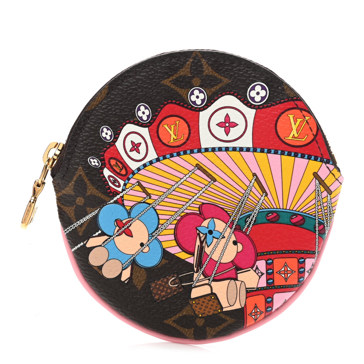 Louis Vuitton Monogram 2020 Christmas Animation Swing Ride Round Coin Purse Pink Poppy 1 of 8