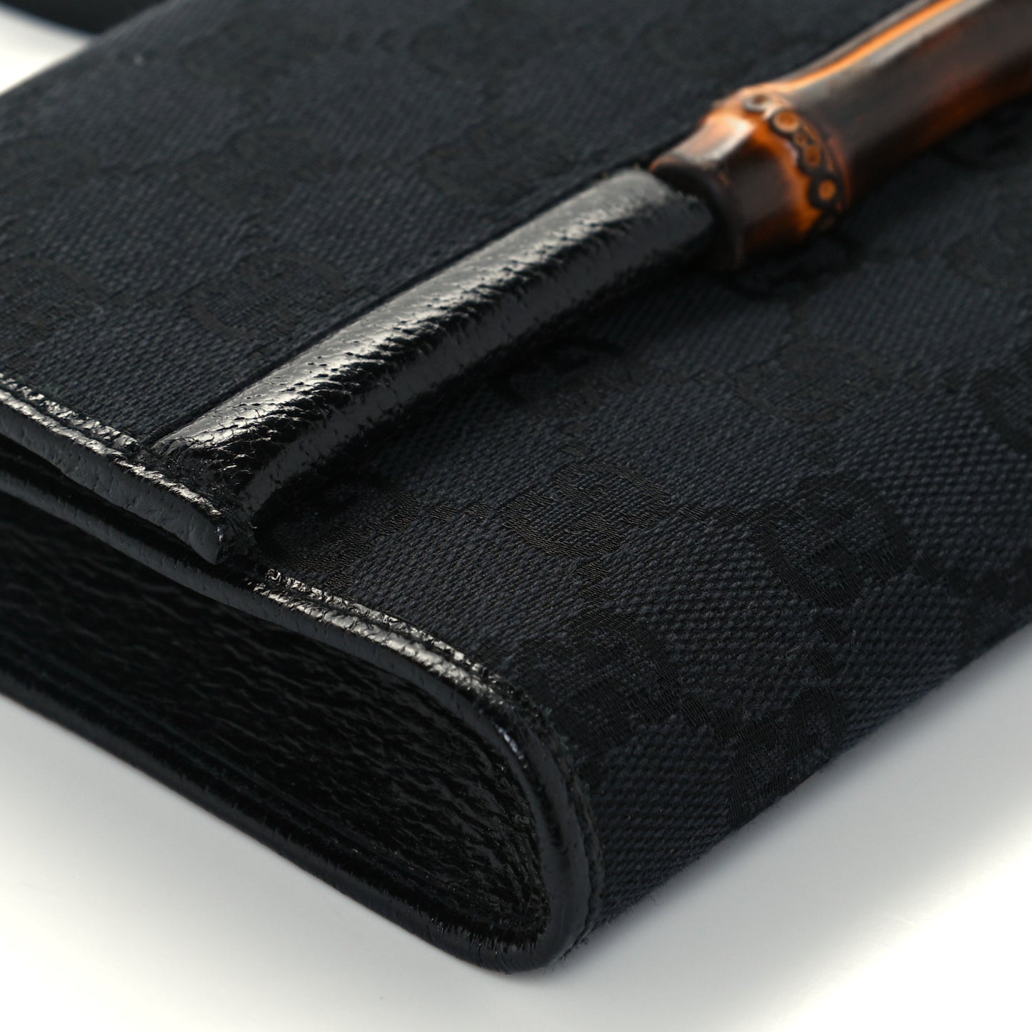 Monogram Bamboo Bar Clutch Black