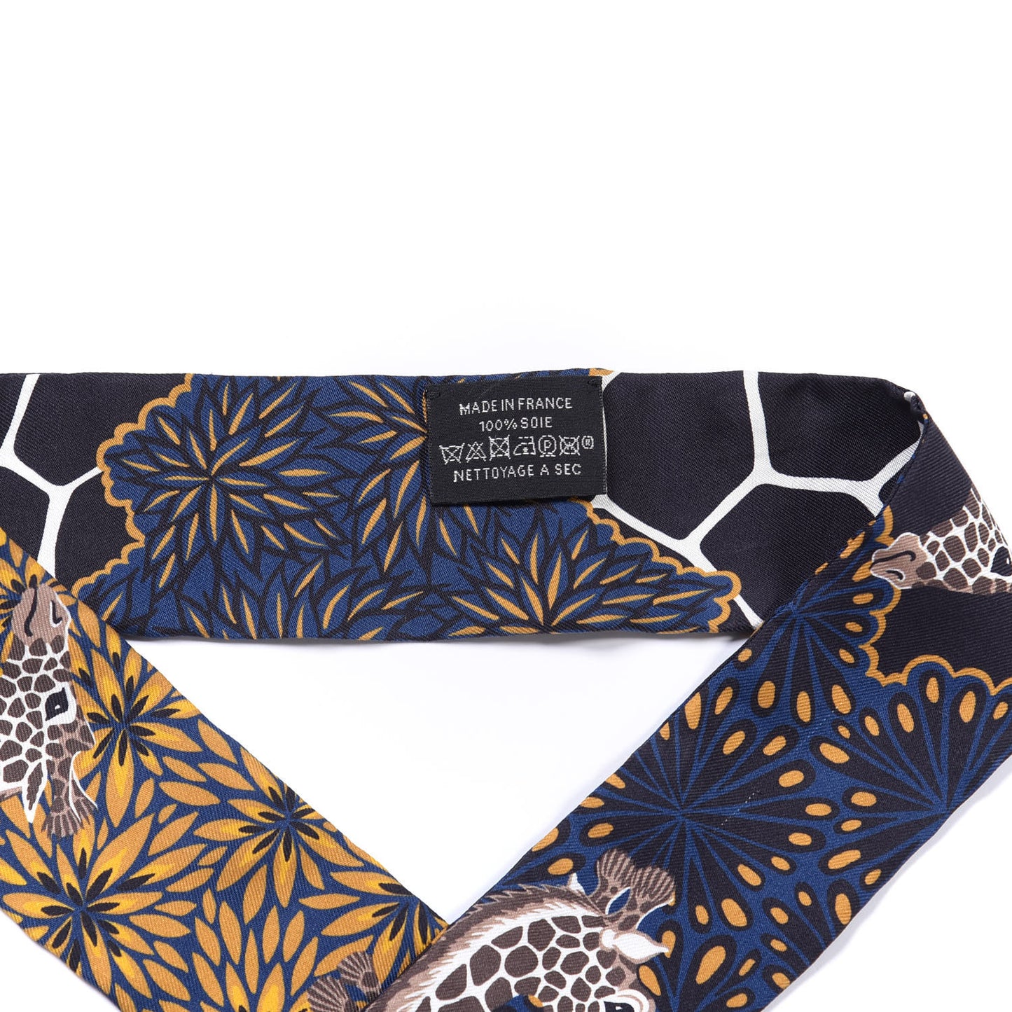 Silk Three Graces Twilly Black Gold Taupe