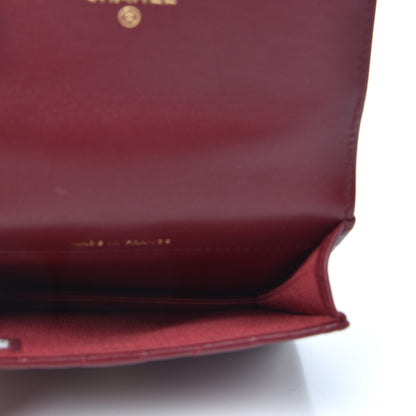 Chanel Lambskin Quilted Top Handle Flap Coin Purse With Chain Burgundy 5 of 9